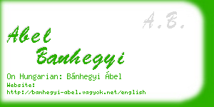 abel banhegyi business card