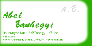 abel banhegyi business card